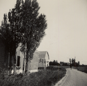 32388 Boerenwoning Zandweg 48, de boerderij is in 1944 verwoest. Foto betrekking hebbende op de aanleg van de weg ...