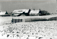 33917 Boerderij in de sneeuw langs de duinen nabij Zwanenburg