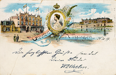 38506 Groeten uit Vlissingen (3 afbeeldingen). 1. Hotel Zeeland 2. Wilhelmina 3. Grand Hotel met Villa's en Strand 