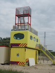 40478 Mobiele strandbewakingspost van het badbedrijf gemeente Vlissingen op de Nolledijk