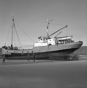 41966 De Nederlandse kustvaarder Luctor bij Dishoek op het strand gelopen. Het is de tweede keer dat het schip op de ...