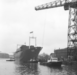 46080 Kon. Mij. De Schelde, tewaterlating op 21 januari 1967 van het visverwerkend koelschip Zodiak, bouwnummer 332. ...