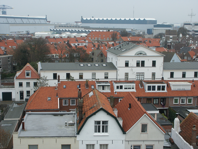 55975 De Oude Stad (Oostzijde binnenstad Vlissingen) gezien vanaf de Residence Maritiem, het flatgebouw aan de ...