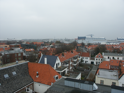 55981 De Oude Stad (Oostzijde binnenstad Vlissingen) gezien vanaf de Residence Maritiem, het flatgebouw aan de Oranjedijk
