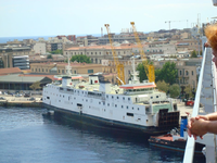 56365 De ms. Amedeo Matacena, voorheen de ms. Prinses Juliana varende voor de Provinciale Stoombootdiensten (PSD), in ...