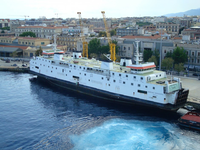 56366 De ms. Amedeo Matacena, voorheen de ms. Prinses Juliana varende voor de Provinciale Stoombootdiensten (PSD), in ...