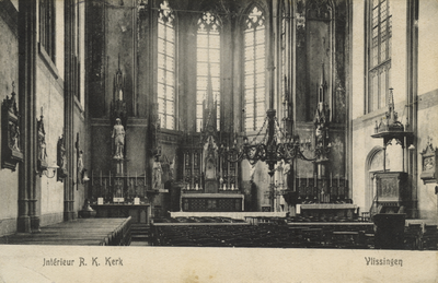 56439 'Interieur R.K. Kerk. Vlissingen'. St. Jacobuskerk aan de Pottekade (Wilhelminastraat), gebouwd in 1805