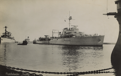 56754 'Flotilleleider Tromp '.Hr. Ms. lichte kruiser Tromp. 17-1-1936 bij de Ned. Scheepsbouw Mij. te Amsterdam op ...