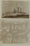 56770 'Ha Ma de Zeeland Groet uit Indie'. Pantserdekschip annex kruiser Hr. Ms. Zeeland van de Holland-klasse gebouwd ...
