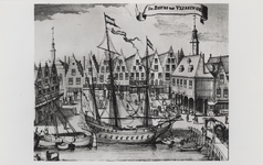 57038 'De Beurs tot Vlissingen. Beursplein met Beursgebouw te Vlissingen waar M.A. de Ruyter als Koopvaardijschipper ...