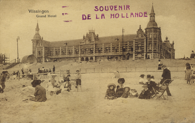 57102 'Vlissingen Grand Hotel'. Grand Hotel des Bains op Boulevard Evertsen, officieel geopend op 26 juni 1886. Na de ...
