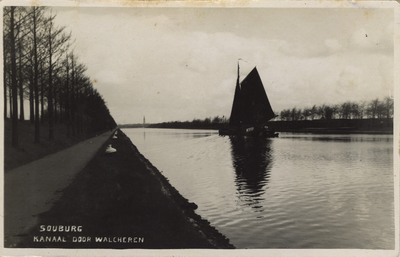 57475 'Souburg Kanaal door Walcheren'. Het Kanaal door Walcheren gezien vanaf Oost- en West-Souburg richting Middelburg