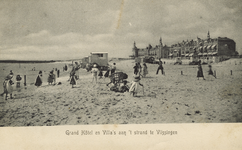 57533 'Grand Hôtel en Villa's aan 't strand te Vlissingen'. Badstrand en Boulevard Evertsen met het Grand Hotel des ...