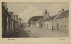 57841 Dorpstraat. Ritthem . De Dorpsstraat te Ritthem met op de achtergrond de Nederlands Hervormde kerk