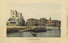 57863 'Vlissingen, Beursplein'. De Voorhaven met op de achtergrond hotel Noordzee Boulevard en het Beursplein met het ...