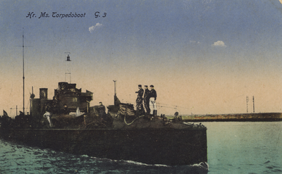 57889 'Hr. Ms. Torpedoboot G.3' Deze torpedoboot is gebouwd door de Maatschappij voor Scheeps- & Werktuigbouw Fijenoord ...