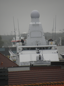 58107 Een kunstzinnige foto van de Zr.Ms. Groningen in het Verbreed Kanaal aan de afkouwkade bij Damen Schelde Naval ...