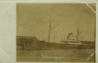 58169 De Eerste Binnenhaven met de vrachtschip SS General Radetzky aan de kade. Het schip is gebouwd bij William Gray & ...