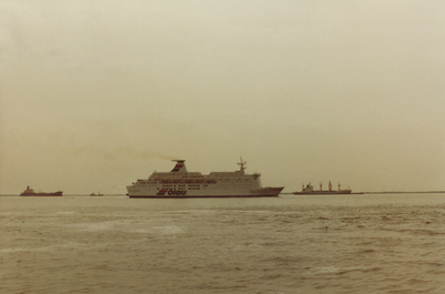 58541 Het schip Olau Britannia van de Olau Line, veerdienst Vlissingen - Sheerness, op de Westerschelde