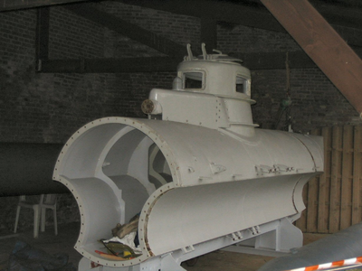59097 Restauratie Duitse 1-mans onderzeeboot Biber in fort Rammekens