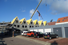 59381 Achterkant van nieuwbouw van 6 herenhuizen aan de Wagenaarstraat te Vlissingen, gezien vanuit de Vlamingstraat