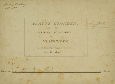 1190 Plattegronden van het Nieuwe Stadhuis te Vlissingen meetkundig opgenomen in april 1819
