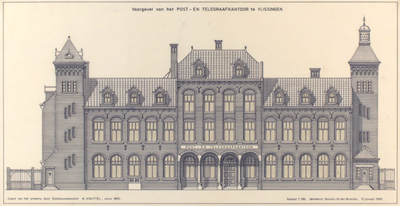 1191 Voorgevel van het post- en telegraaf/kantoor te Vlissingen