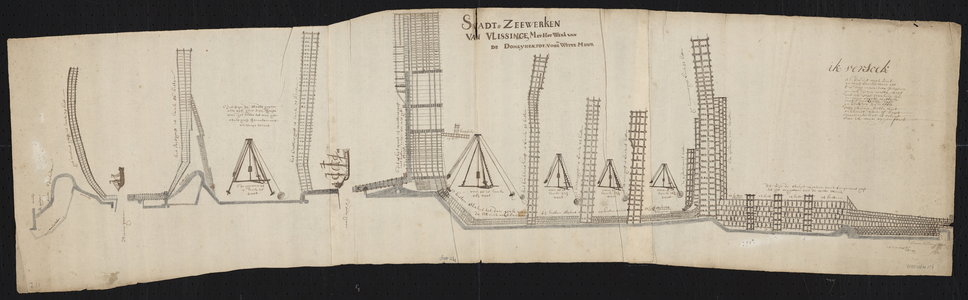 121 Stadts zeewerken van Vlissinge, met het werk van de Domeynen tot voor de witte muur