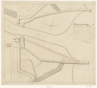 1302 Plattegrond-teekening der Maritieme buitenhaven te Vlissingen, met beide Hoofden, Staketten, Zeemuren...getraceerd