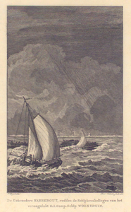 1508 De gebroeders Narrebout [Naerebout], redden de schipbreukelingen van het verongelukt O.I. Comp. Schip Woestduin