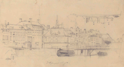 1630 Gezicht op de Voorhaven met Beursplein, Beursgebouw en Beursbrug