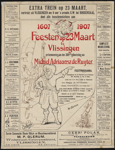 1637 Feesten op 23 maart 1907 te Vlissingen ter herinnering aan den 300sten geb. dag van Michiel Adriaansz. de Ruyter ...
