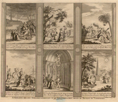 1694 Afbeelding der zes schildertafereelen in de vensterraamen boven de Beurze te Vlissingen