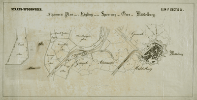 1737 Staats-Spoorwegen : Algemeen plan van de Rigting van den Spoorweg van Goes tot Middelburg