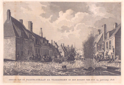 1739 Gezigt van de Palingstraat te Vlissingen op den morgen van den 15 january 1808