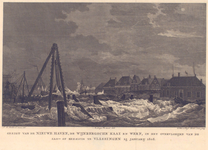 1751 Gezigt van de Nieuwe Haven, De Wijnbergsche kaai en werf, in het overvloeijen van de sas of zeesluis te Vlissingen ...