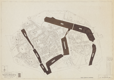 1857 Plattegrond der stad Vlissingen : copie van de kadastrale minuut : secties D en E