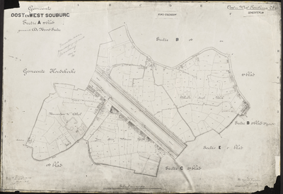 1871 Gemeenteplan van Oost- en West-Souburg, sectie A 2e blad genaamd de Noordsectie