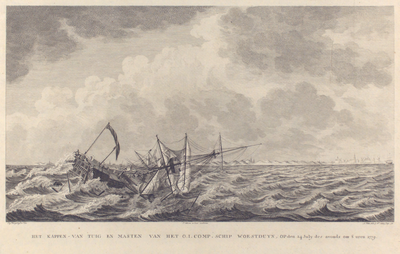 1882 [Het vergaan van het O.I.C. schip Woestduin op de Noorderrassen en het redden der schipbreukelingen door de ...