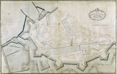 1961 Plan van het Hoofd-Departement der Marine van de Schelde te Vlissingen, met omringende gedeelten der stad en ...