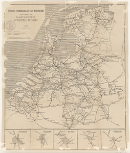 215 Spoor- & Tramwegkaart van Nederland behorend bij Huart & Meyer's officiële reisgids