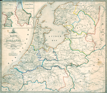 2213 Carte de la Hollande, comprenam le Limbourg Hollandais et le Gd Duché de Luxembourg = Kaart van Nederland, met ...