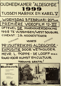 2287 Oudheidkamer Aldegonde 1999 tussen Marnix en Karel V .. Première videofilm 12-XII oftewel de Marnixherdenking 1998 ...