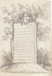 2314 [Grafzuil van Jacobus Bellamy met 13-regelige ode aan Bellamy, met bovenaan het jaar 1786 met puto]