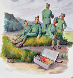 2525 (Nederlandse militairen onderaan de duinen nabij Vlissingen)