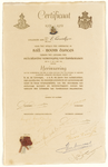 2535 Certificaat voor E. Corveleyn voor het volgend van de instructie in Ball-Room dances tijdens het congres vn ade ...