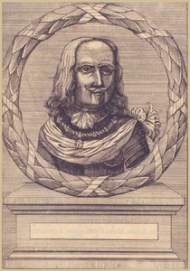 326 [M.A. de Ruyter, borstbeeld, rechts, in harnas, met ridderketen en sjerp, in ov. lauwerkrans]