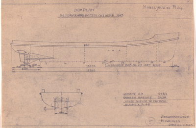 330 Dokplan motorafhaalboten ontwerp 1947 Kabeljauw en Rog