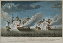 4114 A represantation of the Engagement between two of his majesty's ships Flamborough capt. Kennedy and Biddeford ...