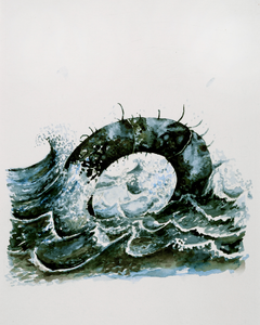 4156 [Stoorworm in golvende zee]